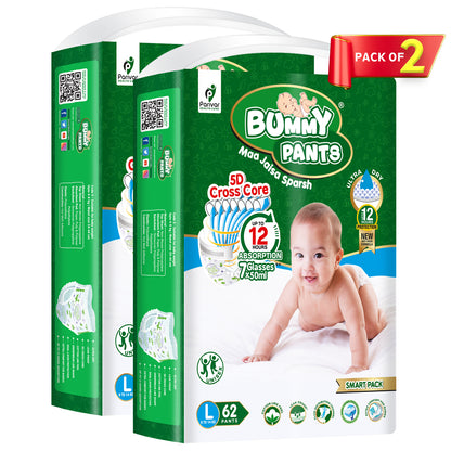 Dry Baby Diaper in Large size, 124 Count, 5D Core, 9-14kg