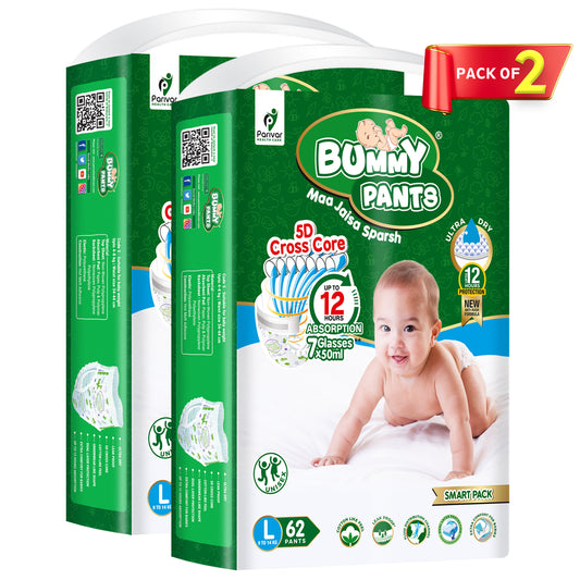 Dry Baby Diaper in Large size, 124 Count, 5D Core, 9-14kg