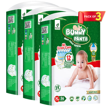 Baby Diaper in XL size, 168 Count, Anti-Rash Layer, 12Hrs Protection, 12-17kg