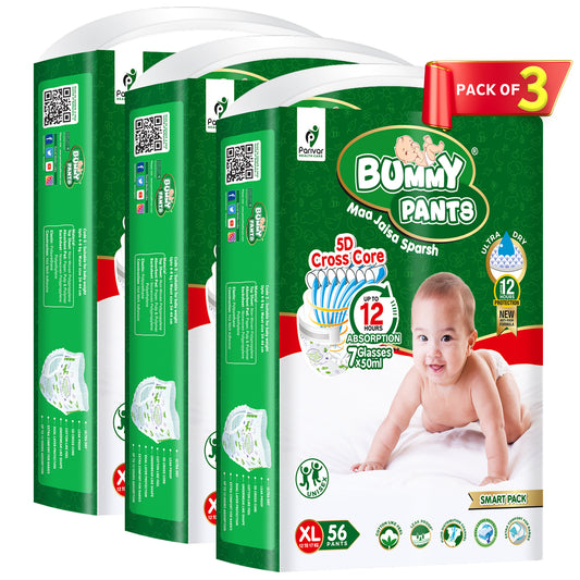 Baby Diaper in XL size, 168 Count, Anti-Rash Layer, 12Hrs Protection, 12-17kg