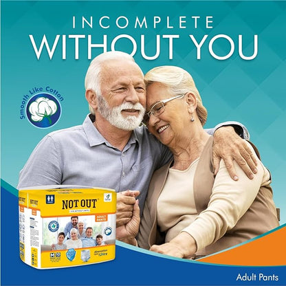 Adult Diaper Pants, Medium Size, Waist (61-115cm), 12 Hrs Absorption, Unisex with Extra Soft, Odour Control,10 Count (Pack of 1)