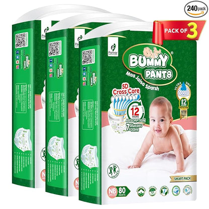 Baby Diaper –New Born & Xtra Small (NB & XS) Size, 240 Count, Pack of 3,0-4kg